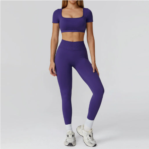 Hollow-out Beauty Back High Waist Yoga Clothes Fitness Suit
