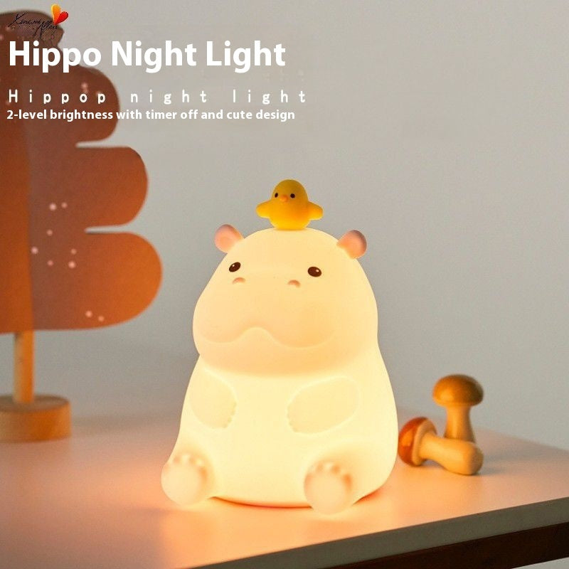 Creative Bedside Lamp USB Rechargeable Desktop Colorful Color Changing Atmosphere Silicone Pat Night Light