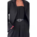 Off-the-shoulder Jumpsuit Jacket Women's Commuter Suit