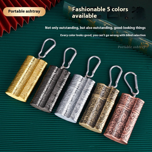 Keychain Portable Compact Mini Metal Ashtray