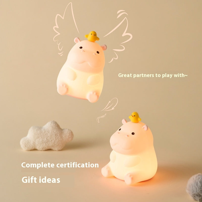 Creative Bedside Lamp USB Rechargeable Desktop Colorful Color Changing Atmosphere Silicone Pat Night Light