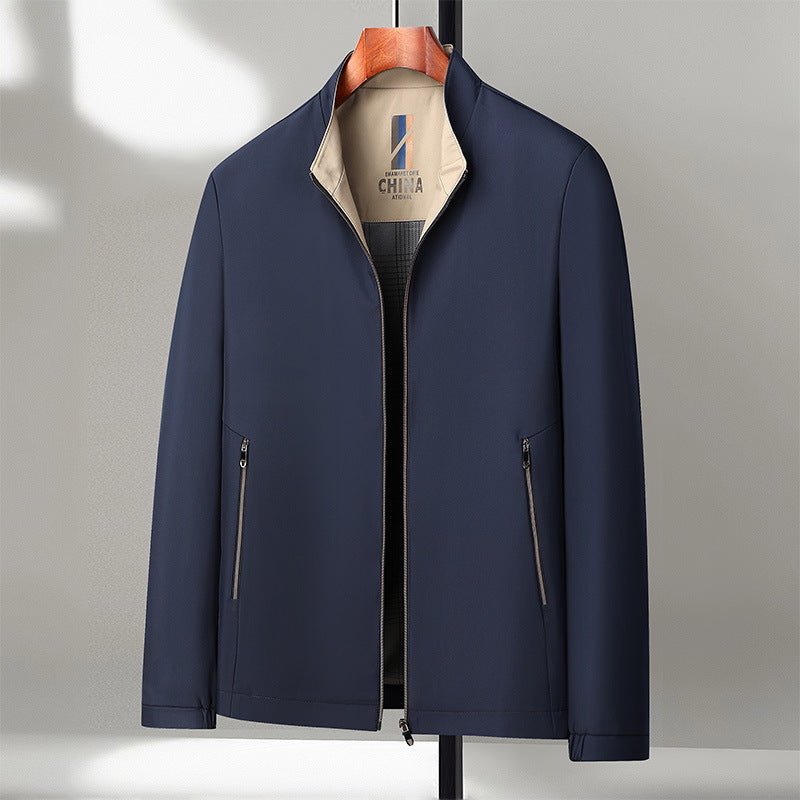 Administrative Leisure Business Spring And Autumn Men Stand-up Collar Jacket