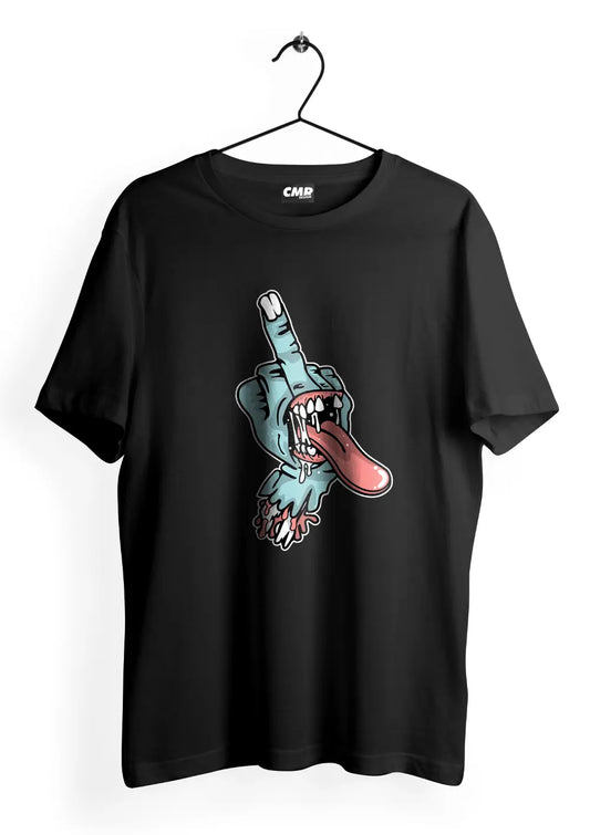 T-Shirt Dito Medio Zombie 100% Cotone Unisex